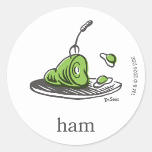 Dr. Seuss   Green Eggs and Ham Classic Round Sticker