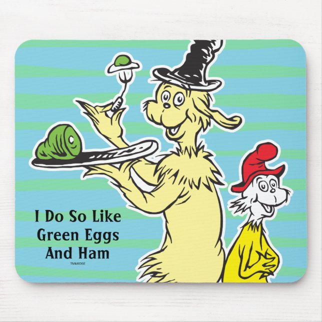 Dr. Seuss | Green Eggs and Ham | Friend & Sam-I-Am Mouse Mat (Front)