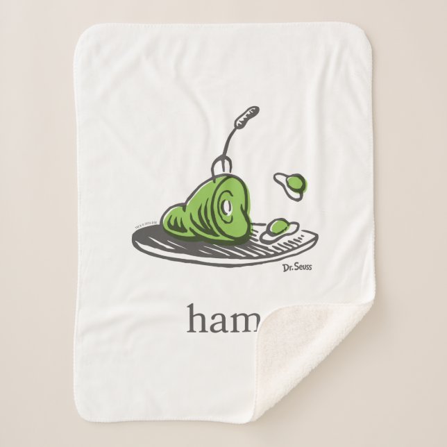 Dr. Seuss | Green Eggs and Ham Sherpa Blanket (Front)