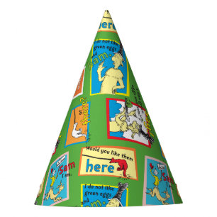 Dr. Seuss Green Eggs and Ham Story Quotes Party Hat