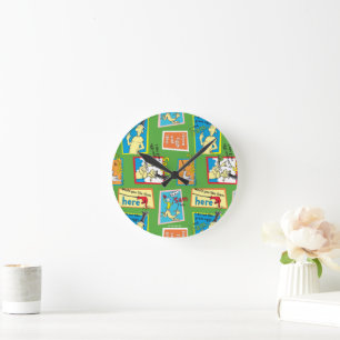 Dr. Seuss Green Eggs and Ham Story Quotes Round Clock