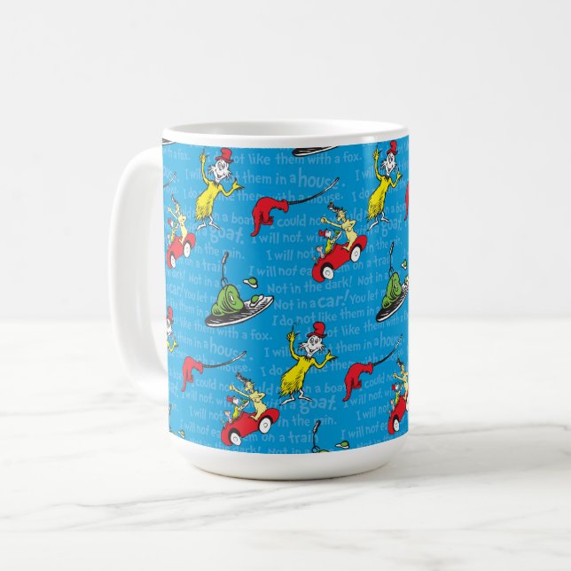 Dr. Seuss | Green Eggs And Ham Storybook Pattern Coffee Mug (Front Left)