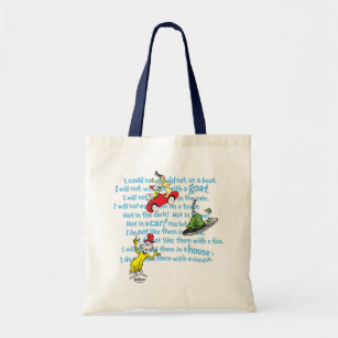 Dr. Seuss   Green Eggs And Ham Storybook Pattern Tote Bag