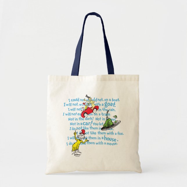 Dr. Seuss | Green Eggs And Ham Storybook Pattern Tote Bag (Front)