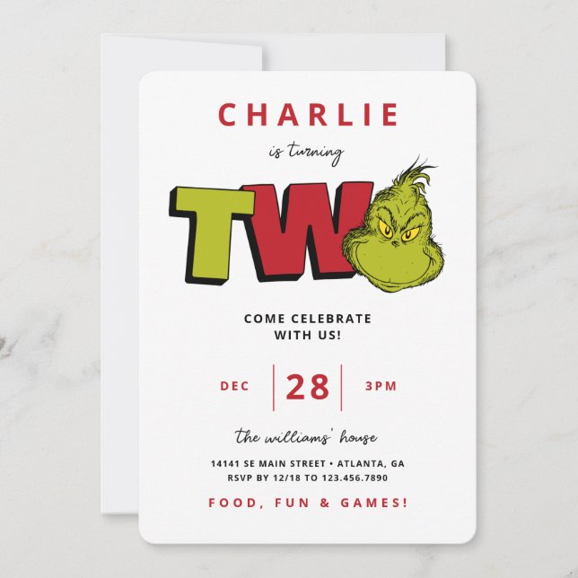 Dr. Seuss | Grinch 2nd Birthday (Front)