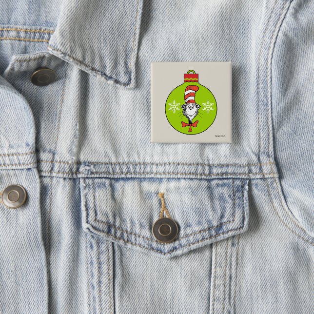 Dr. Seuss | Grinch | Cat in the Hat Ornament 15 Cm Square Badge (In Situ)