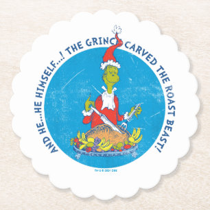 Dr. Seuss   Grinch   Christmas Roast Beast Paper Coaster