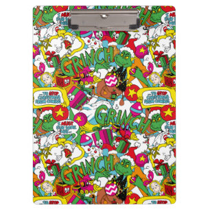 Dr. Seuss Grinch Colourful Pattern Clipboard