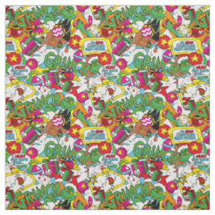 Dr. Seuss Grinch Colourful Pattern Fabric