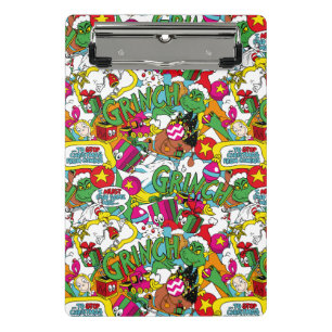 Dr. Seuss   Grinch Colourful Pattern Mini Clipboard