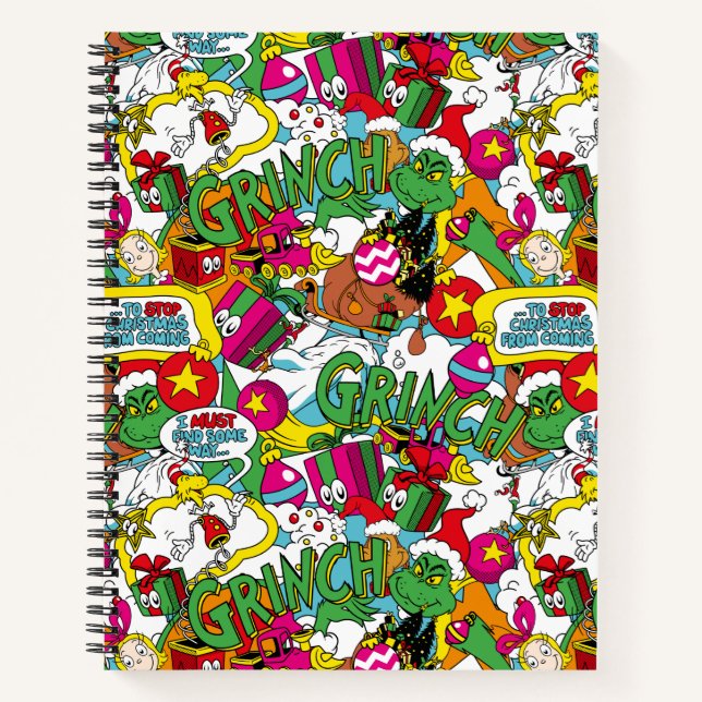 Dr. Seuss | Grinch Colourful Pattern Notebook (Front)