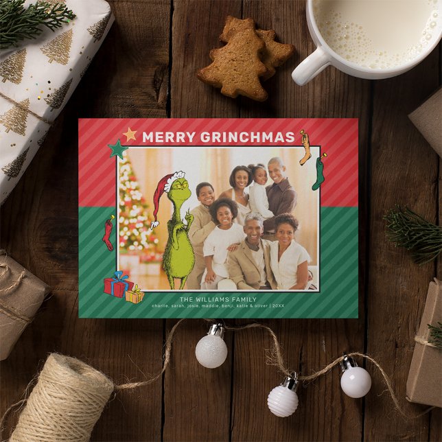 Dr. Seuss | Grinch Family Photo  Holiday Card (Creator Uploaded)