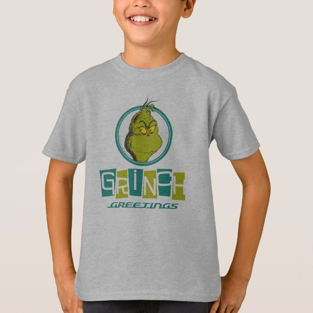 Dr. Seuss | Grinch Greetings T-Shirt (Front)