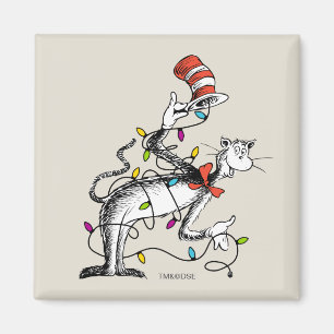 Dr. Seuss   Grinch   Mischievous Cat in the Ha Magnet