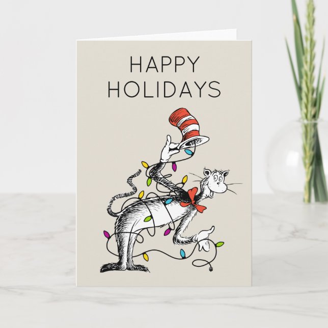 Dr. Seuss | Grinch | Mischievous Cat in the Hat Holiday Card (Front)