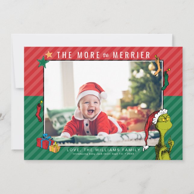 Dr. Seuss | Grinch New Baby Photo Holiday (Front)