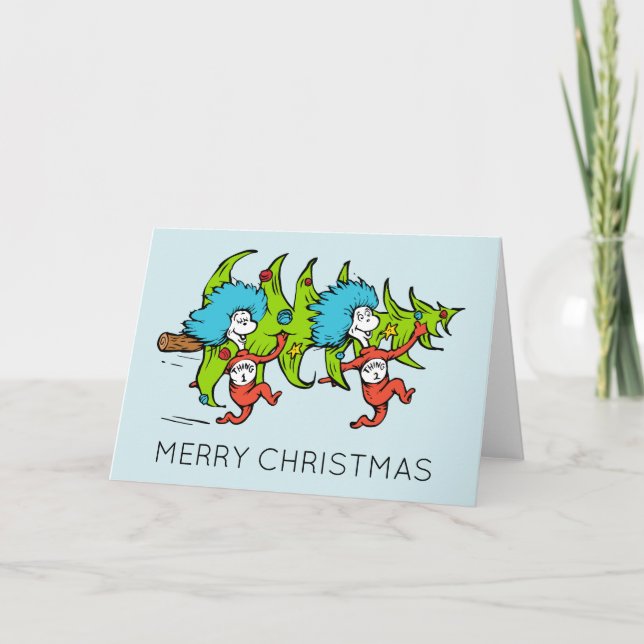Dr. Seuss | Grinch | Thing One Thing Christmas Holiday Card (Front)