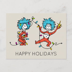 Dr. Seuss   Grinch   Thing One Thing TwDancing Holiday Postcard