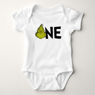 Dr. Seuss   Grinch Winter 1st Birthday Baby Bodysuit