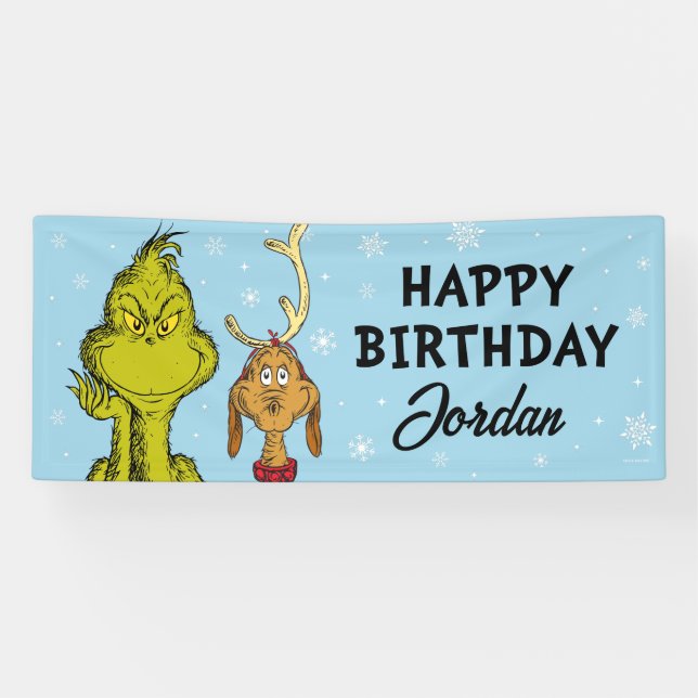 Dr. Seuss | Grinch Winter Birthday Banner (Horizontal)