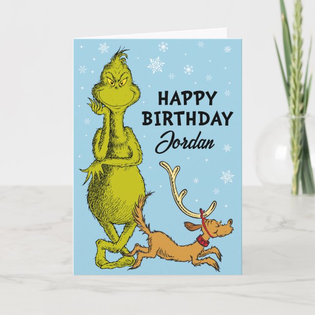 Dr. Seuss | Grinch Winter Birthday Card (Front)