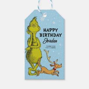 Dr. Seuss   Grinch Winter Birthday Favour Gift Tags