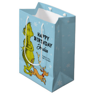 Dr. Seuss   Grinch Winter Birthday Favour Medium Gift Bag