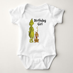 Dr. Seuss Grinch Winter Birthday Girl Baby Bodysuit