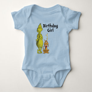 Dr. Seuss Grinch Winter Birthday Girl Baby Bodysuit