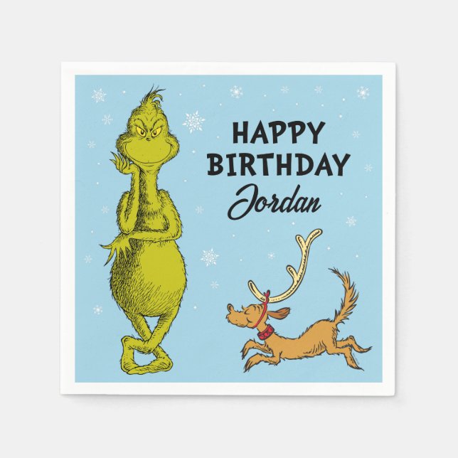 Dr. Seuss | Grinch Winter Birthday Napkin (Front)