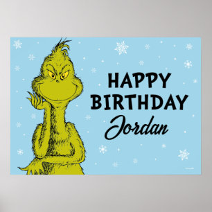 Dr. Seuss   Grinch Winter Birthday Poster