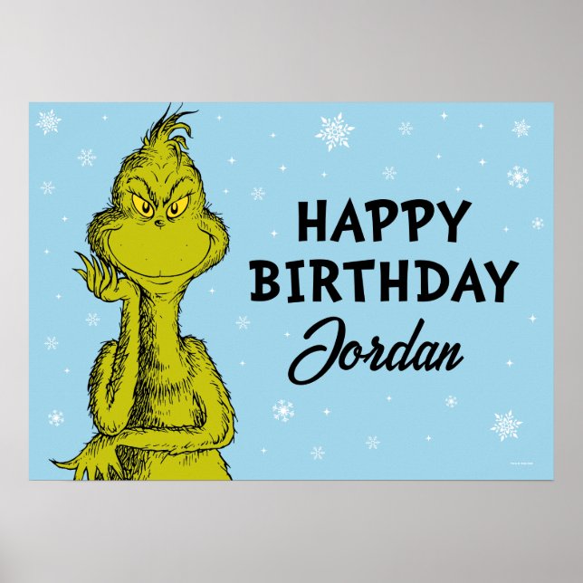Dr. Seuss | Grinch Winter Birthday Poster (Front)
