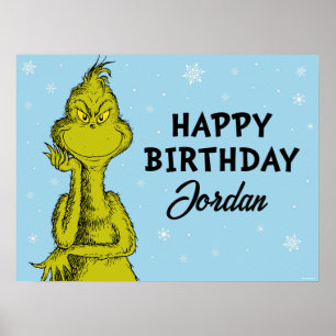 Dr. Seuss Grinch Winter Birthday Poster