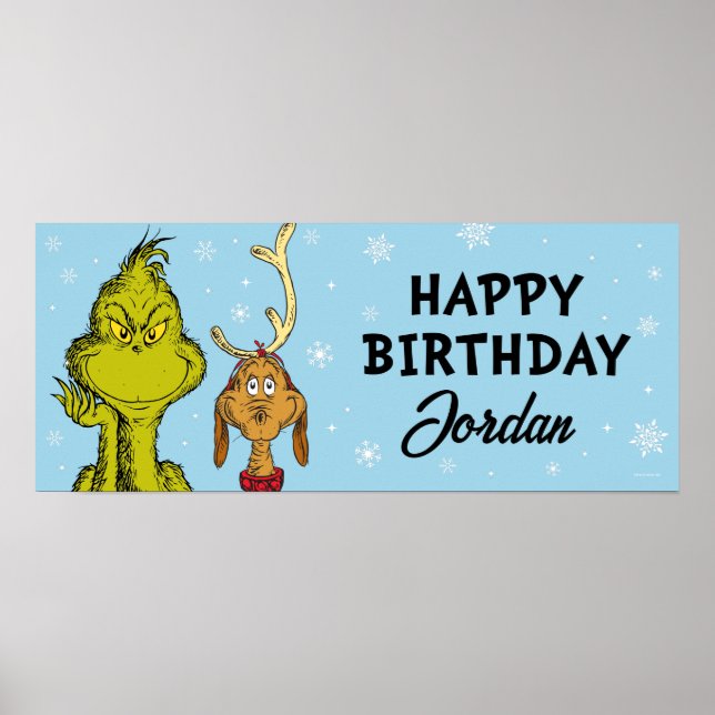 Dr. Seuss | Grinch Winter Birthday Poster (Front)