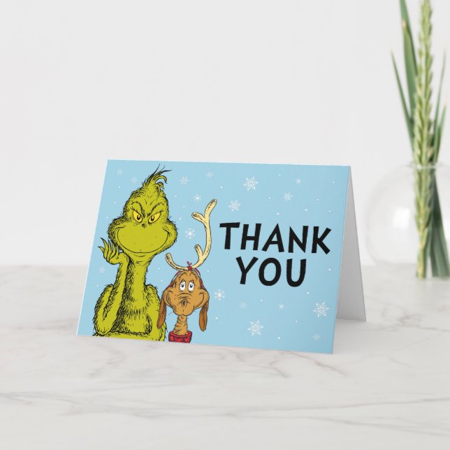 Dr. Seuss | Grinch Winter Birthday Thank You Card (Front)