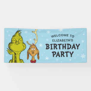 Dr. Seuss   Grinch Winter Birthday Welcome Banner