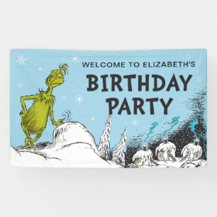 Dr. Seuss Grinch Winter Birthday Welcome Banner