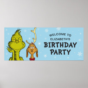 Dr. Seuss   Grinch Winter Birthday Welcome Poster