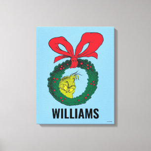 Dr. Seuss Grinch Wreath Canvas Print