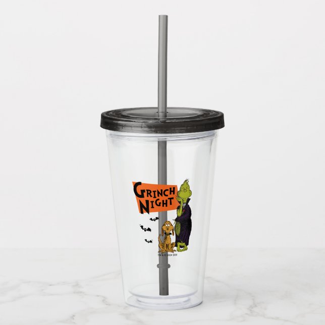 Dr. Seuss | Hallowen Grinch Night Graphic Acrylic Tumbler (Front)