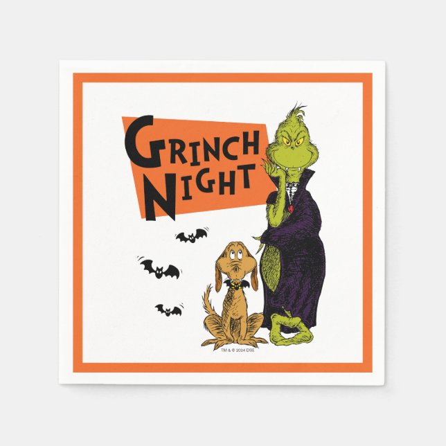 Dr. Seuss | Hallowen Grinch Night Graphic Napkin (Front)