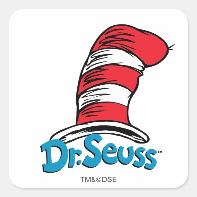 Dr. Seuss Hat Logo Square Sticker (Front)