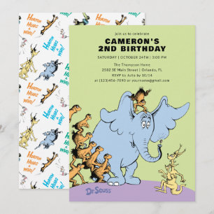 Dr. Seuss Horton Hears a Who!   Kids Birthday Invitation