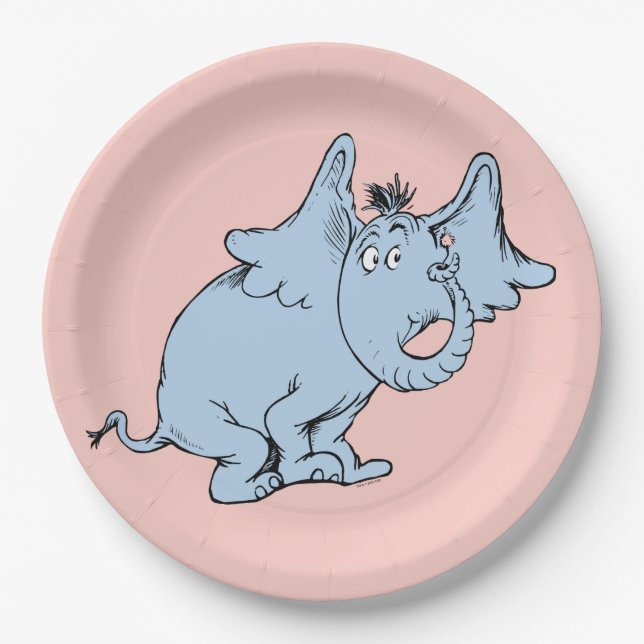 Dr. Seuss | Horton Side Look Paper Plate (Front)