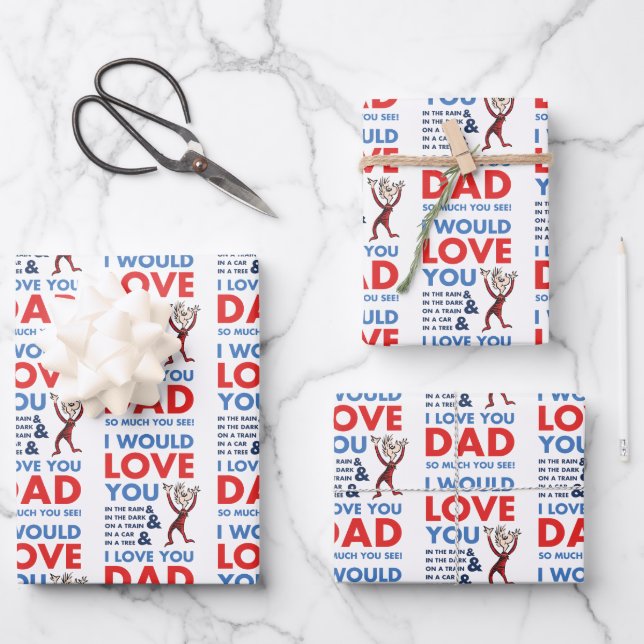 Dr. Seuss | I Love You Dad So Much You See Wrapping Paper Sheet (Front)