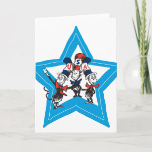 Dr. Seuss Little Cats USA Hats Graphic Card