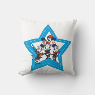 Dr. Seuss Little Cats USA Hats Graphic Cushion