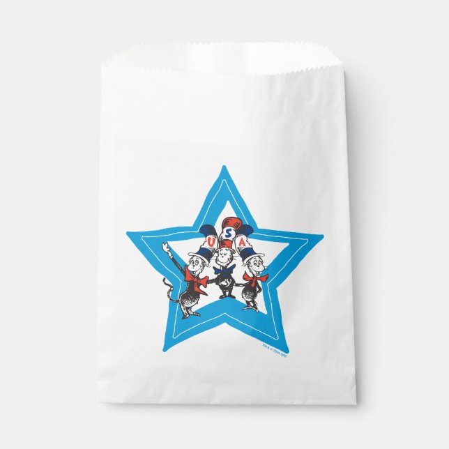 Dr. Seuss | Little Cats USA Hats Graphic Favour Bags (Front)