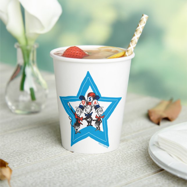 Dr. Seuss | Little Cats USA Hats Graphic Paper Cups (Insitu)