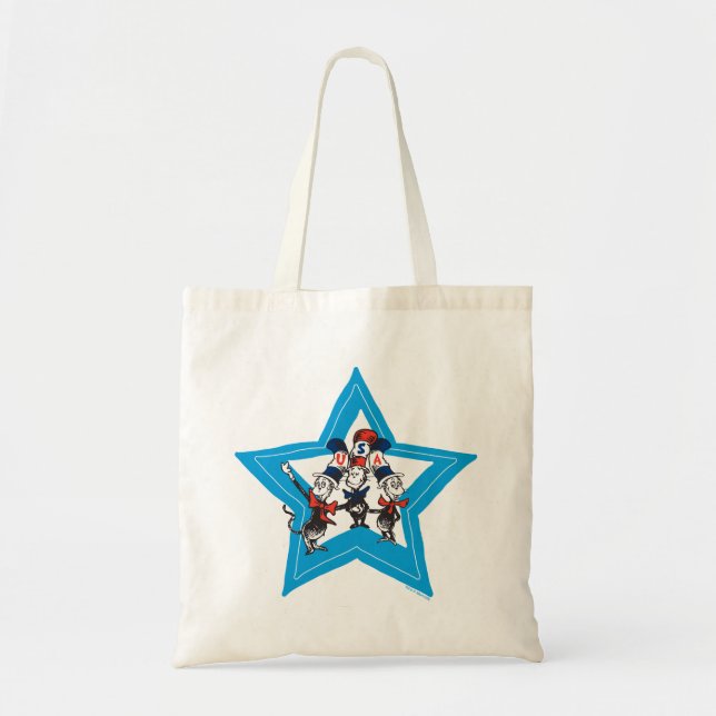 Dr. Seuss | Little Cats USA Hats Graphic Tote Bag (Front)